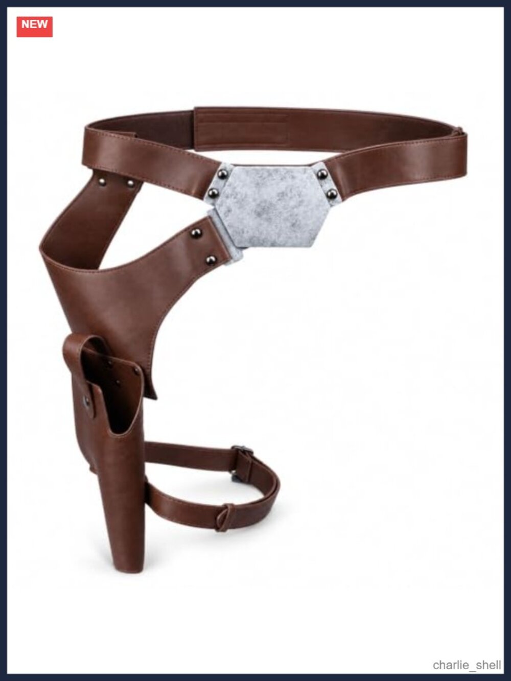 PU Leather Han Solo Cosplay Holster Belt with Pouches Adjustable Hook & Loop